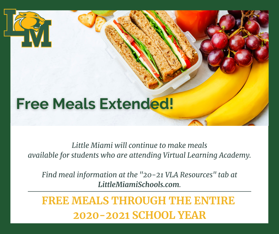 free meals extended information with picture of lunch